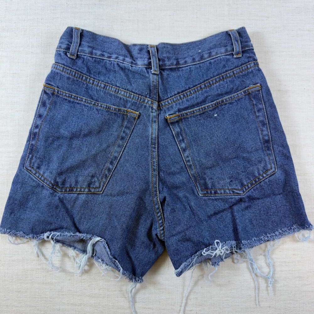 Highland Outfitters Vintage High Waisted Raw Hem Denim Shorts Blue W29 L30 1154